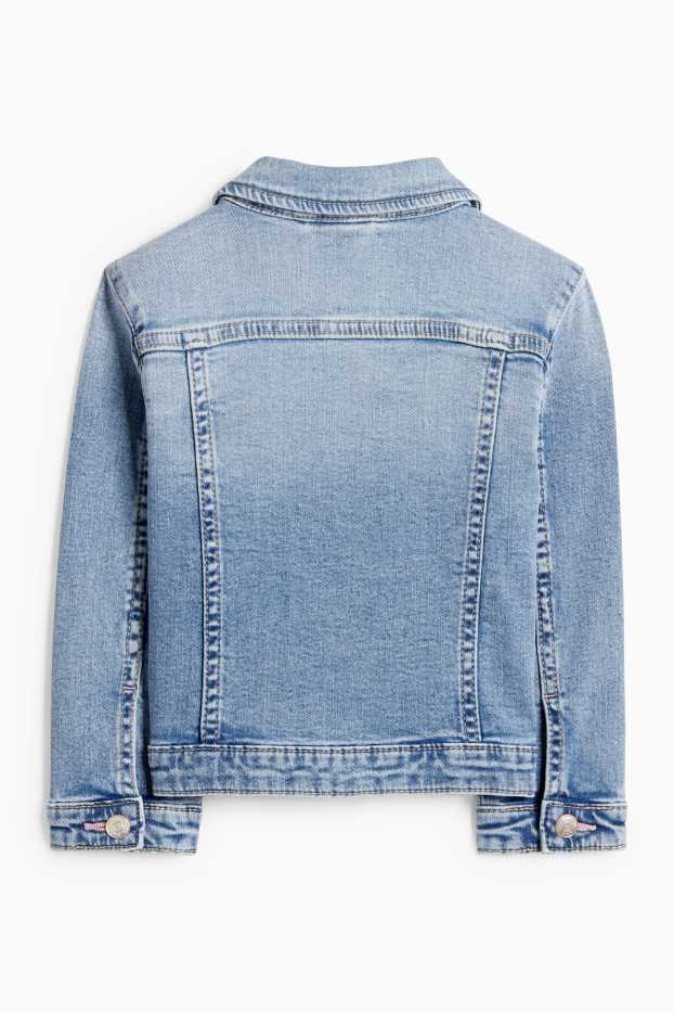 Kinder Mädchen - Blume - Jeansjacke - jeansblau