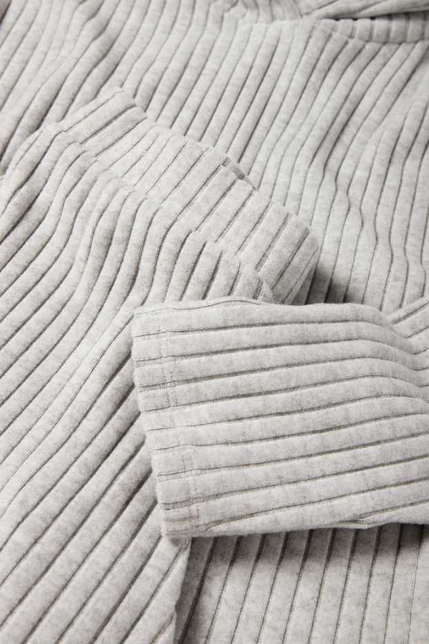 Kinderen: meisjes - Set - hoodie en joggingbroek - ribstof - 2 delig - lichtgrijs