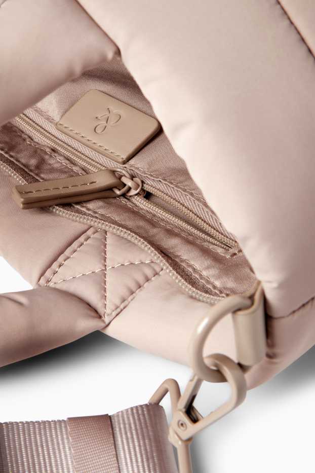 Damen - Großer Stepp-Shopper mit abnehmbarem Taschengurt - beige