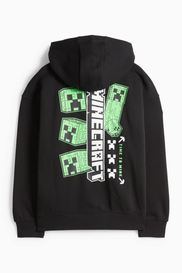 Děti - chlapci - Minecraft - tepláková bunda s kapucí - černá