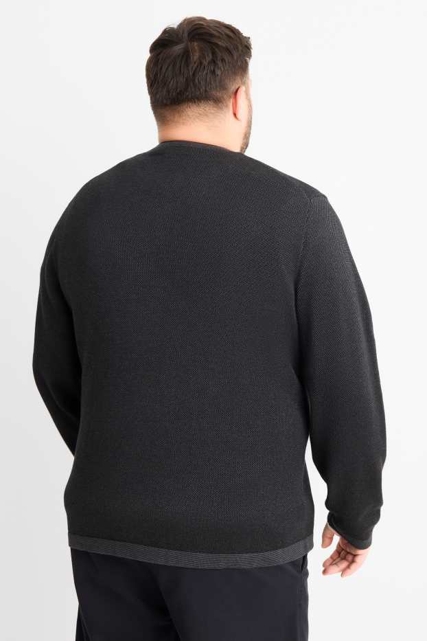 Bărbați - Pulover - structurat - negru