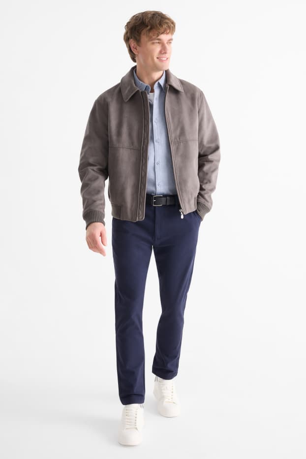 Pánské - Kalhoty chino - slim fit - tmavomodrá