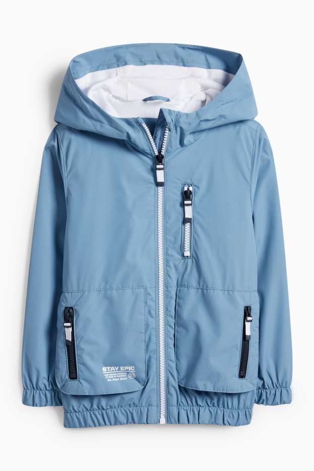 Kinderen: jongens - Jas met capuchon - waterafstotend - blauw