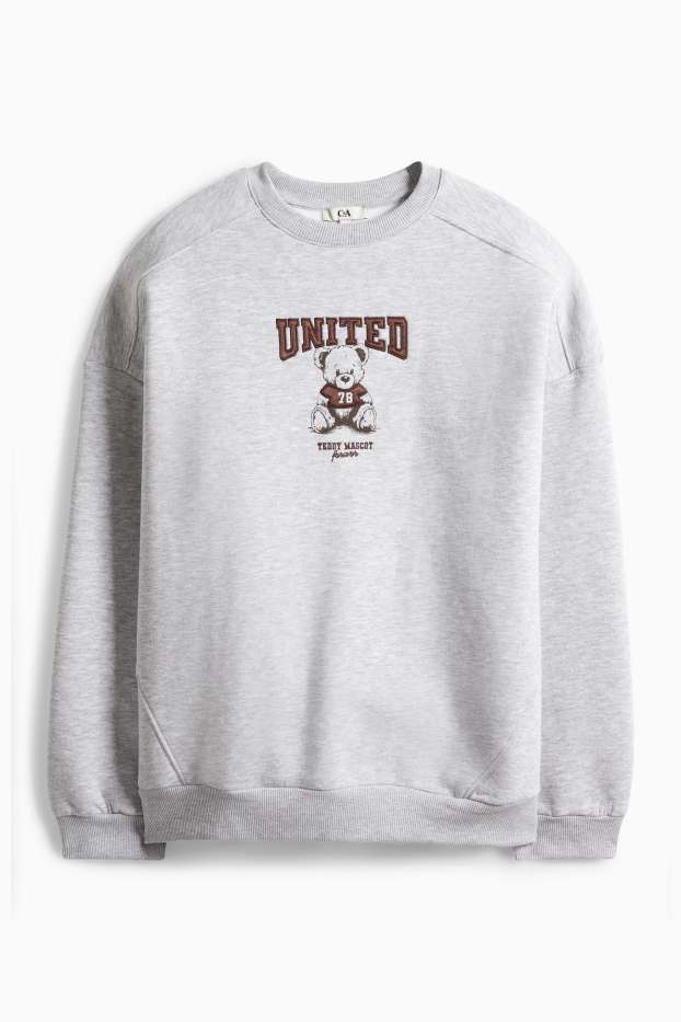 Damen - Oversized-Sweatshirt - hellgrau-melange