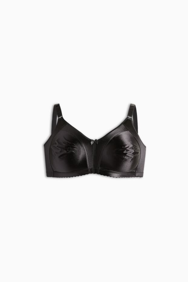Femmes - Soutien-gorge minimiseur sans armatures - effet brillant - noir