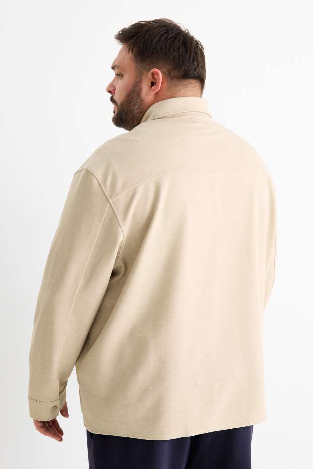 Heren - Overhemdjas - relaxed fit - Kent - beige