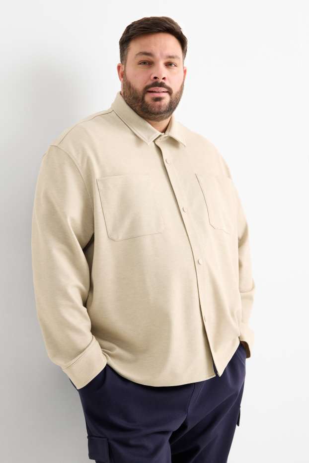 Heren - Overhemdjas - relaxed fit - Kent - beige