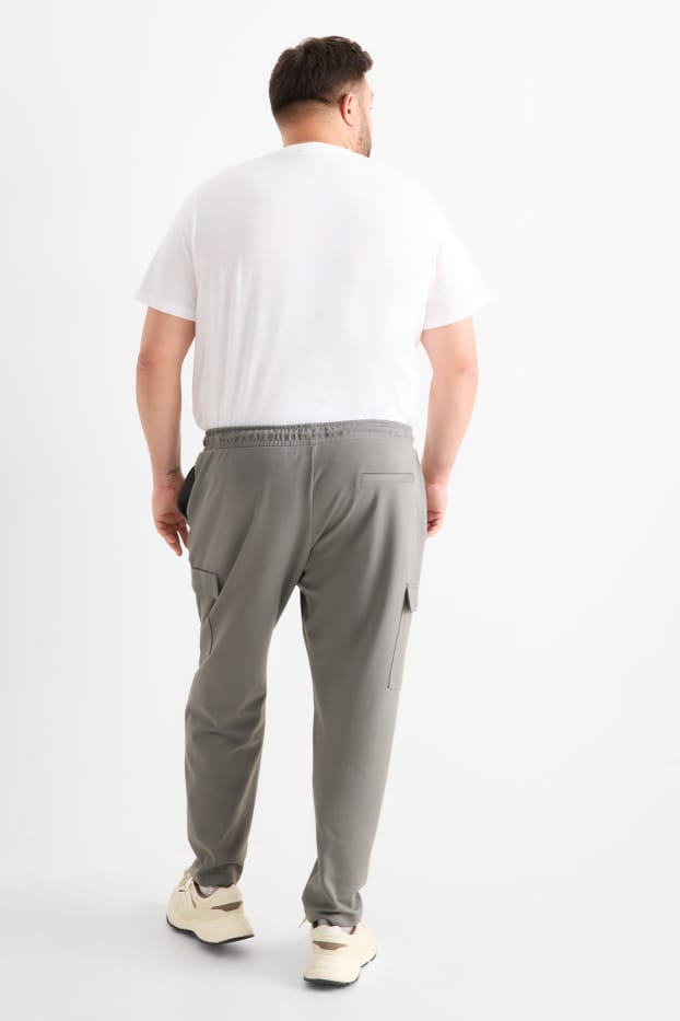 Hommes - Pantalon de jogging cargo - vert foncé
