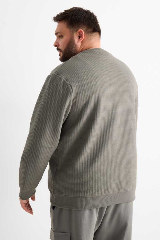 Bărbați - Bluză de molton - structurată - gri