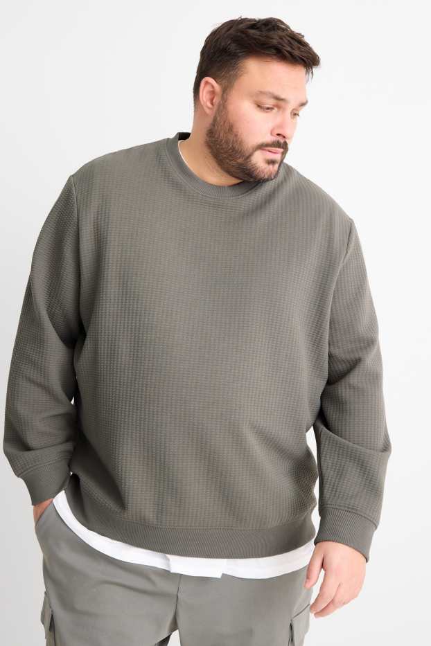 Bărbați - Bluză de molton - structurată - gri