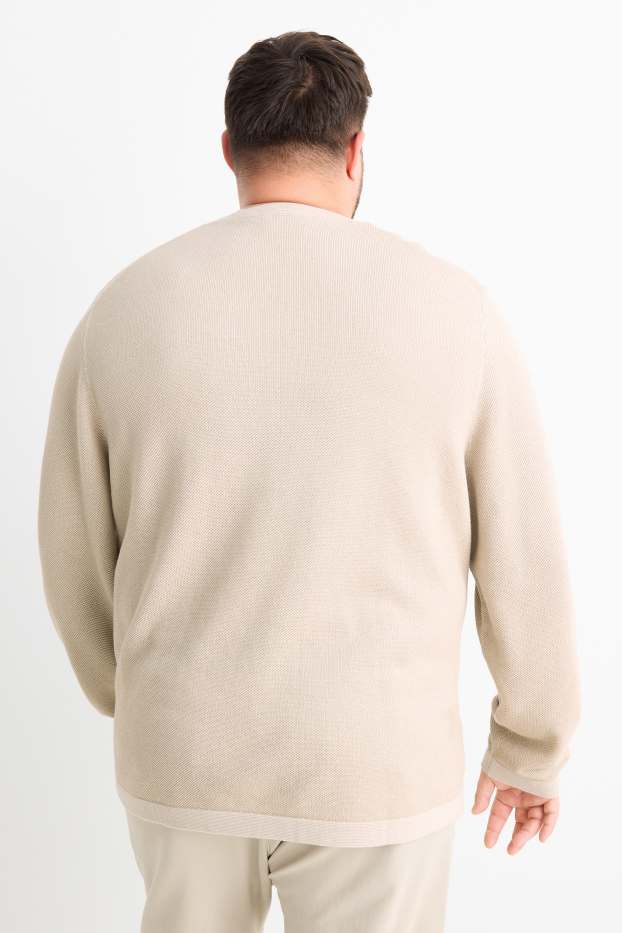 Uomo - Maglione - tessuto tramato - beige