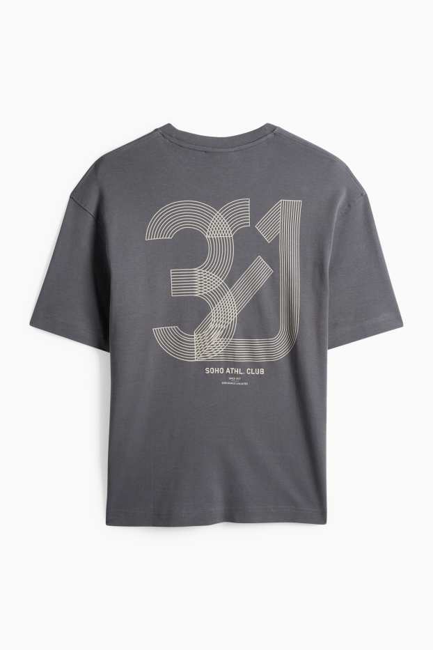 Pánské - Tričko - tmavošedá