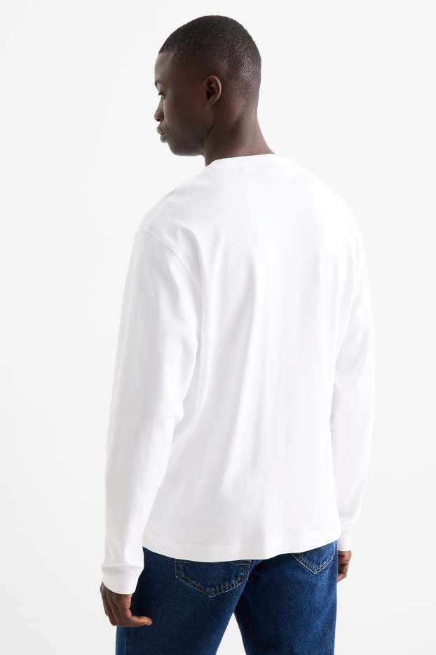 Hommes - Haut à manches longues - relaxed fit - blanc