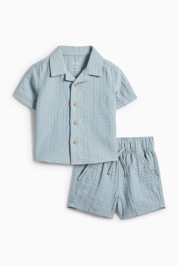 Baby Boys - Baby outfit - 2 piece - textured - light blue
