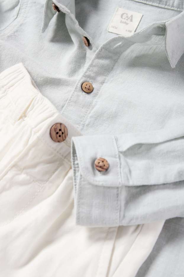 Baby Boys - Baby outfit - 2 piece - white / light blue