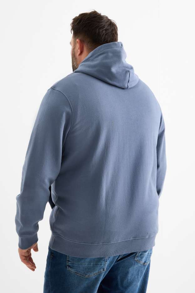Hommes - Sweat zippé à capuche - bleu