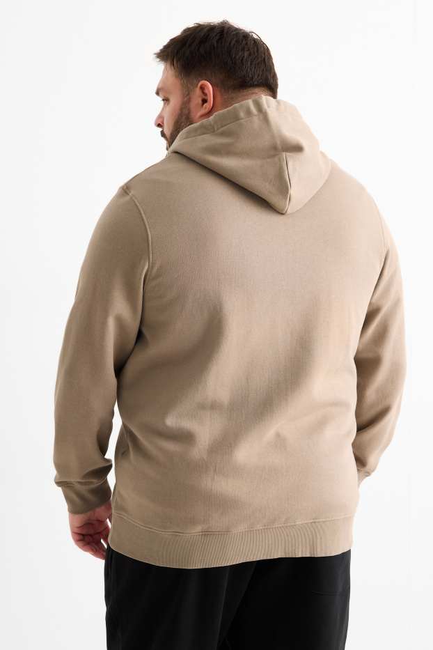 Hommes - Sweat zippé à capuche - taupe