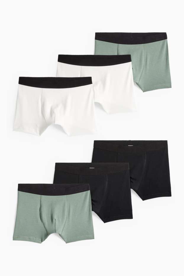 Kinderen: jongens - Set van 6 - boxershort - groen