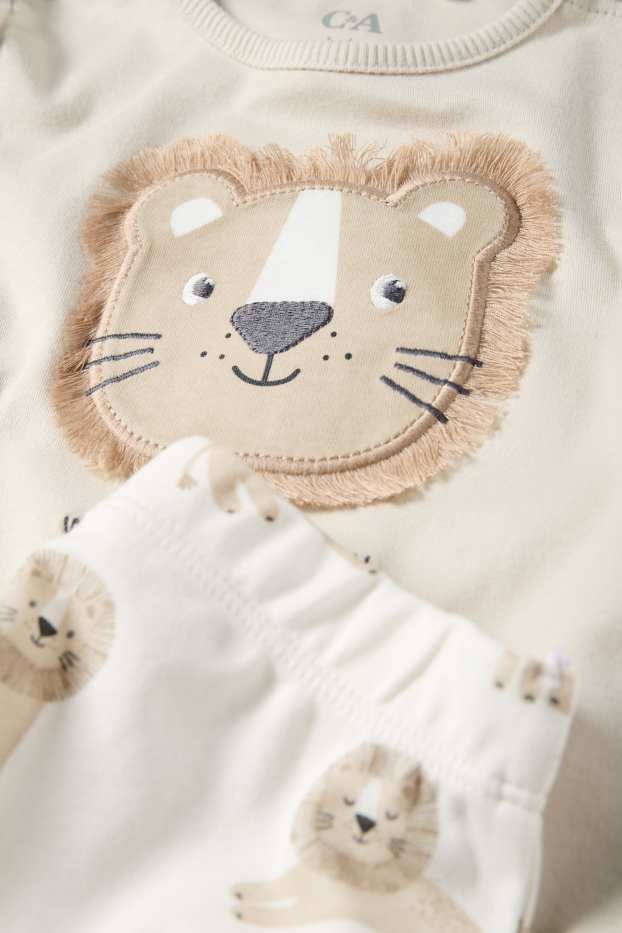 Baby Buben - Löwe - Baby-Pyjama - 2 teilig - hellbeige