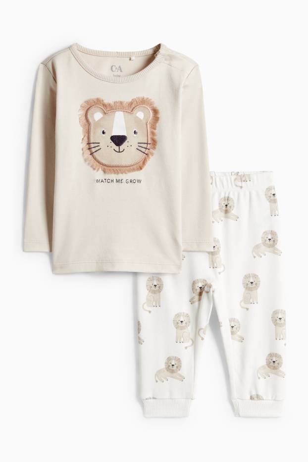 Baby Buben - Löwe - Baby-Pyjama - 2 teilig - hellbeige