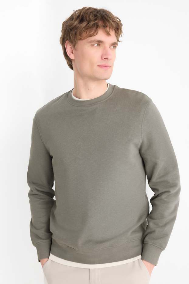 Herren - Sweatshirt - strukturiert - grün