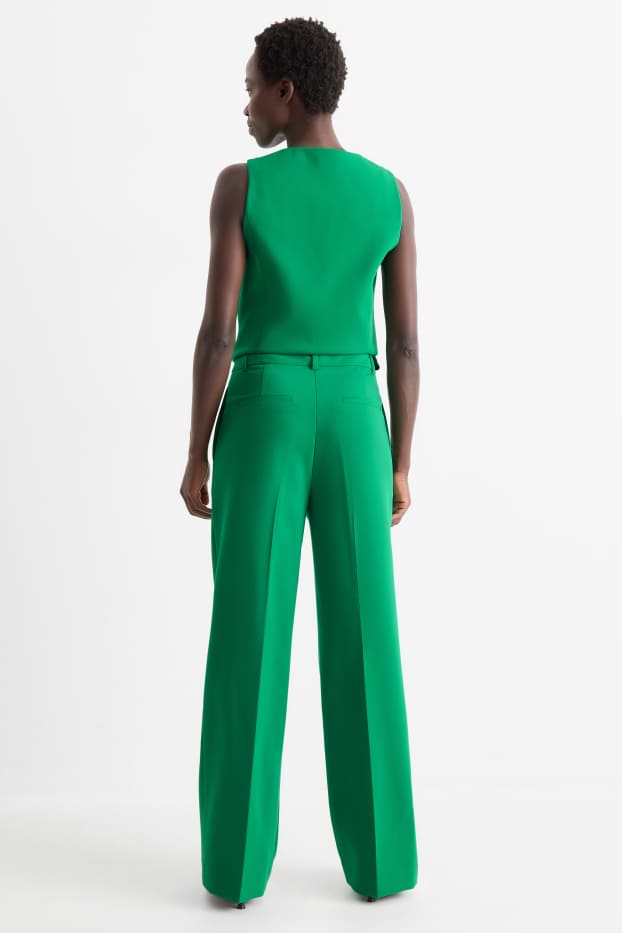 Dámské - Business kalhoty - mid waist - regular fit - zelená