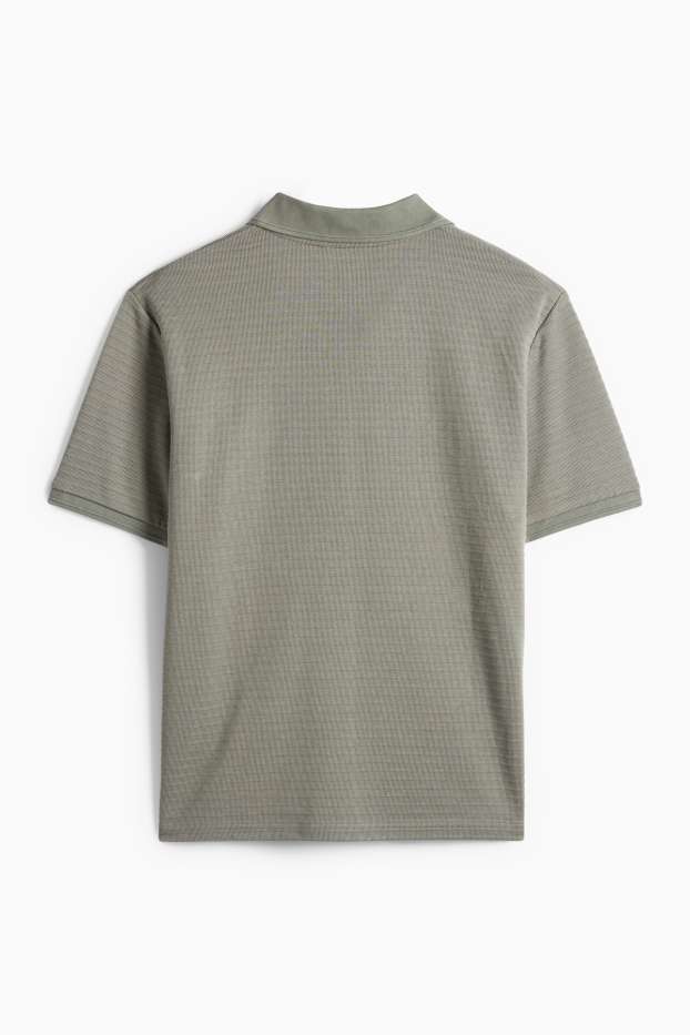 Men - Polo shirt - regular fit - ribbed - green