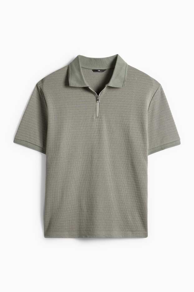 Men - Polo shirt - regular fit - ribbed - green