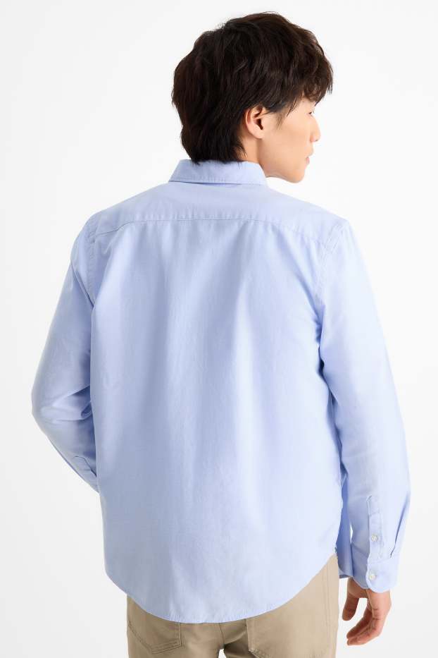 Heren - Overhemd - regular fit - button down - lichtblauw