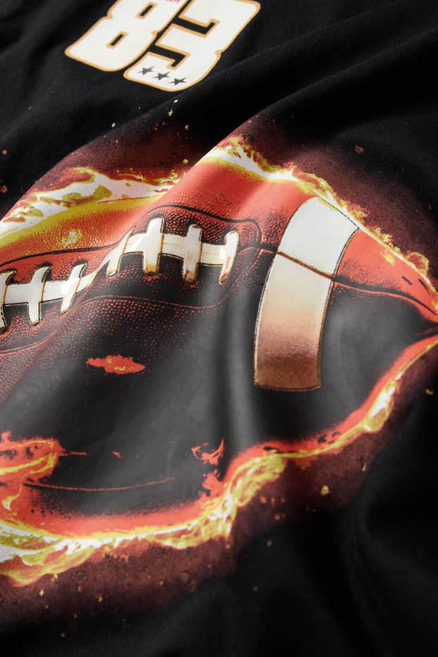 Kinderen: jongens - Rugbybal - T-shirt - zwart