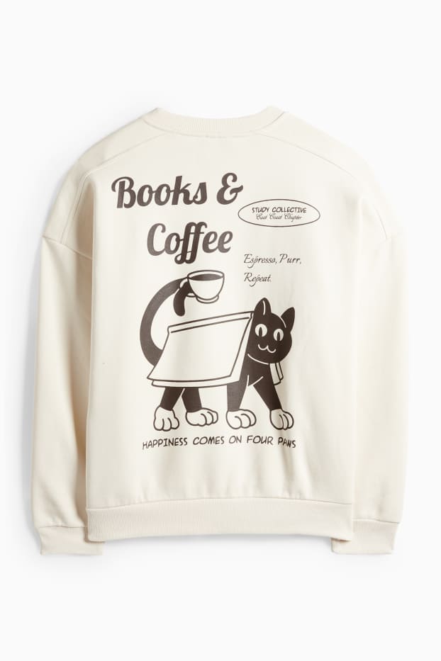 Dámské - Oversized mikina - světle béžová