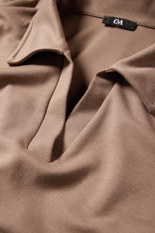 Femei - Bluză de molton - maro