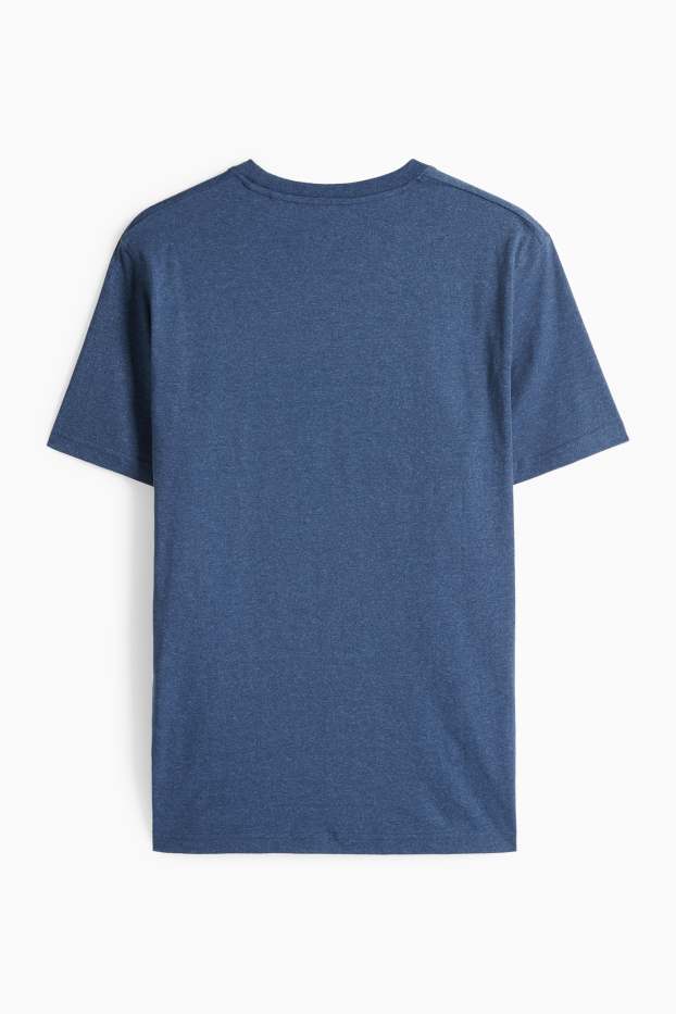 Heren - T-shirt - regular fit - blauw-mix