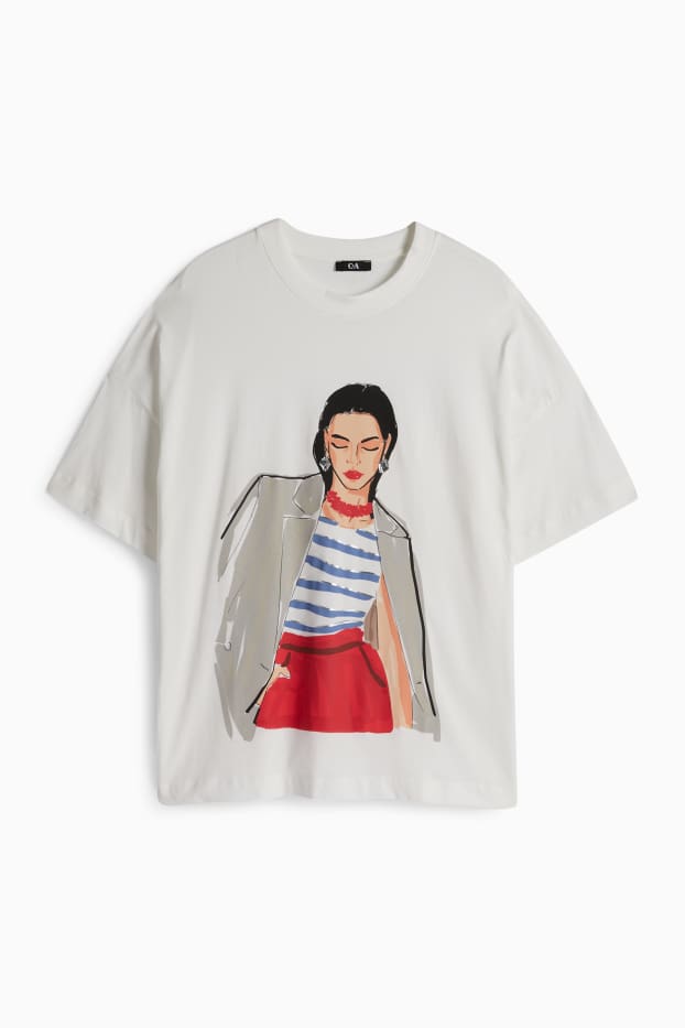 Dámské - Tričko - regular fit - bílá