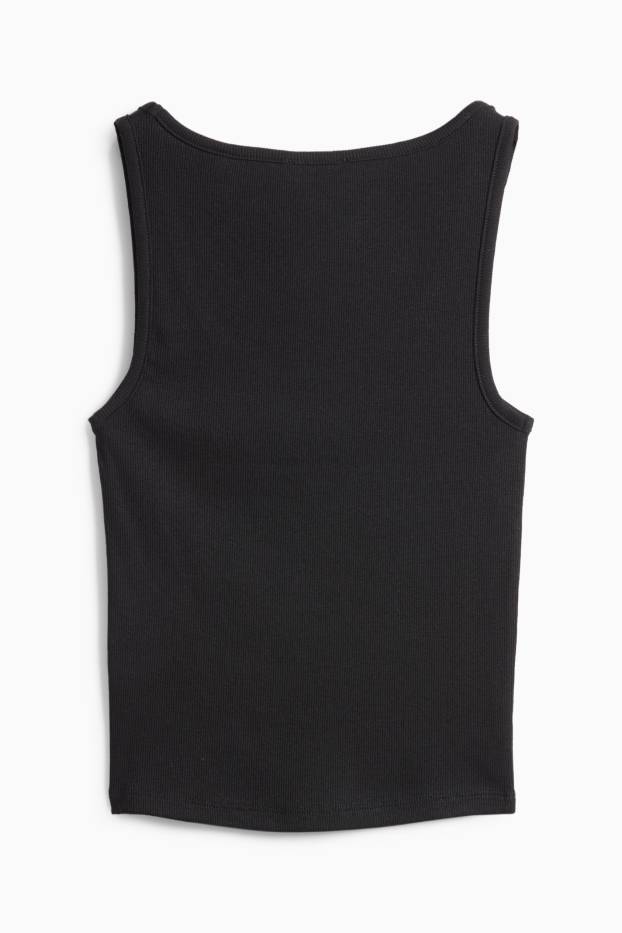 Donna - Top - a coste - nero