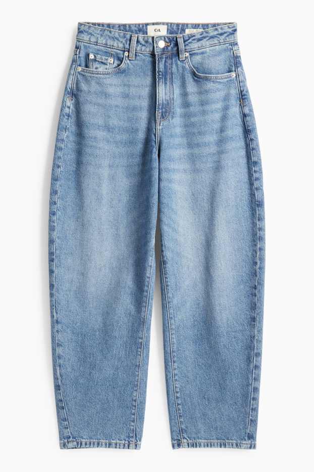 Damen - Barrel Jeans - High Waist - jeansblau