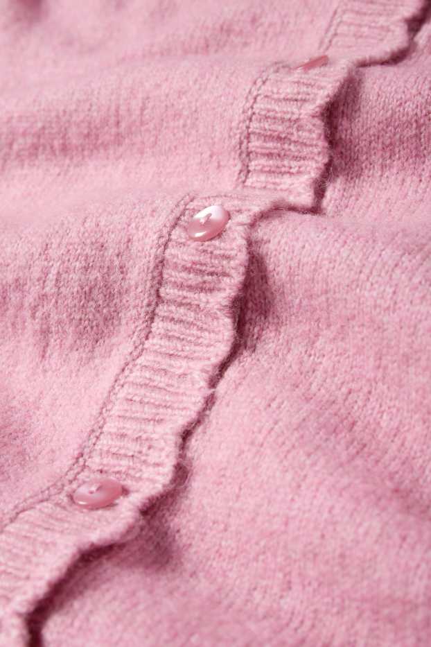 Femei - Cardigan tricotat - roz