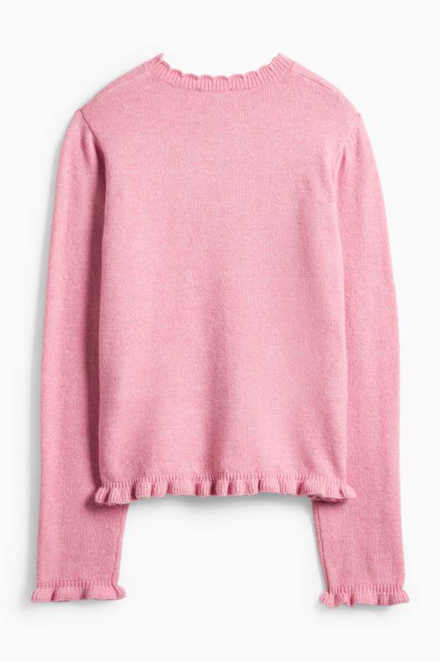 Femei - Cardigan tricotat - roz