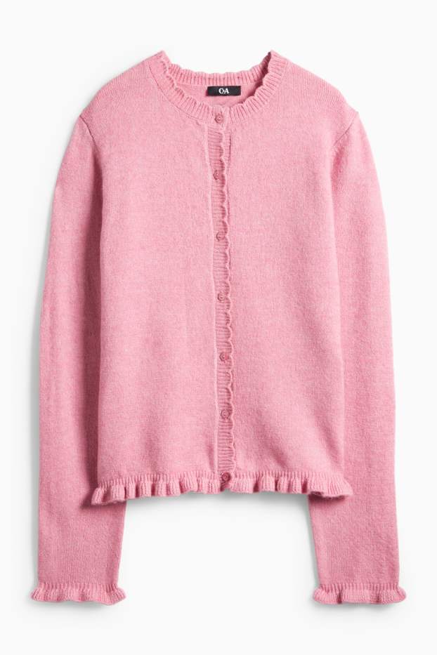 Femei - Cardigan tricotat - roz