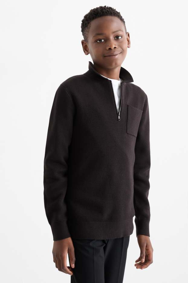 Niños - Jersey - con textura - negro