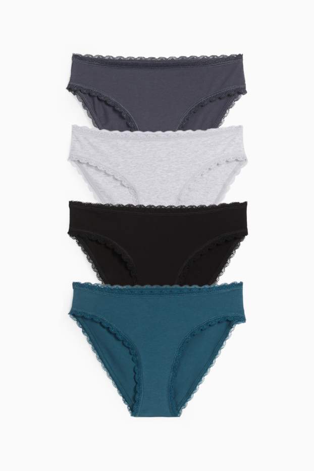 Femmes - Lot de 4 - culottes - bleu pétrole