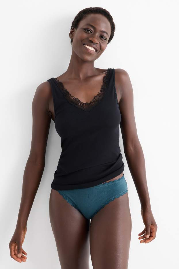 Femmes - Lot de 4 - culottes - bleu pétrole