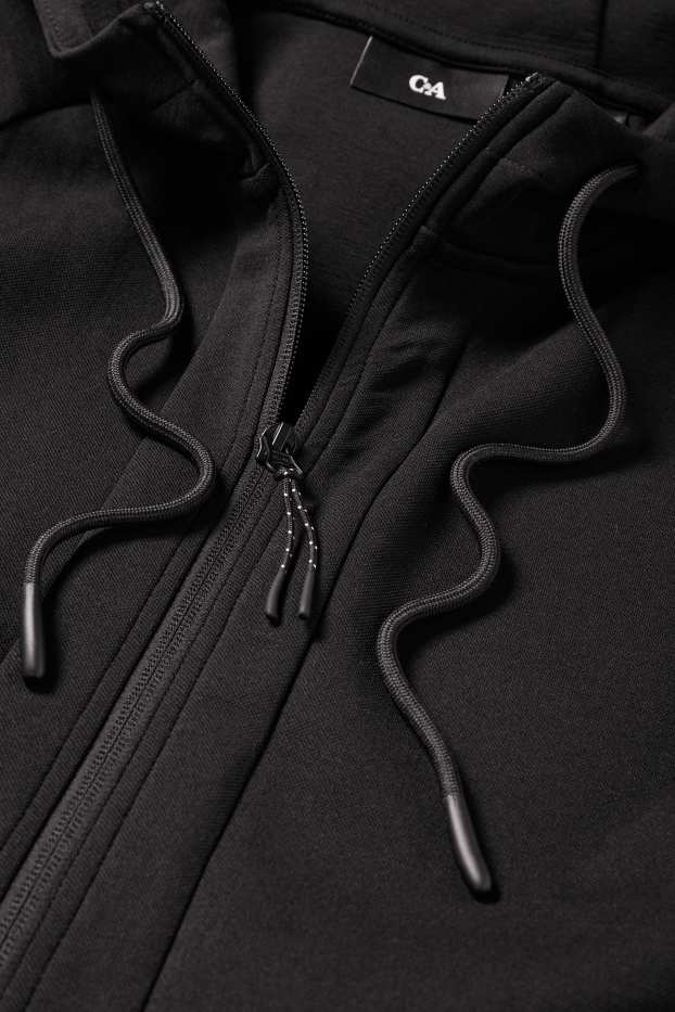 Herren - Sweatjacke mit Kapuze - schwarz