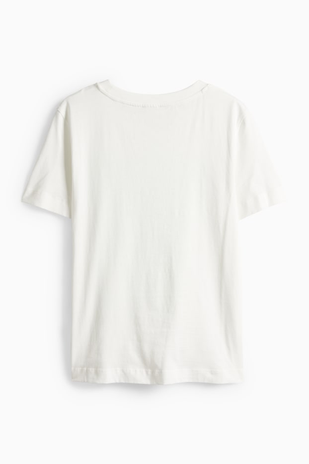 Dames - T-shirt - regular fit - glanseffect - wit