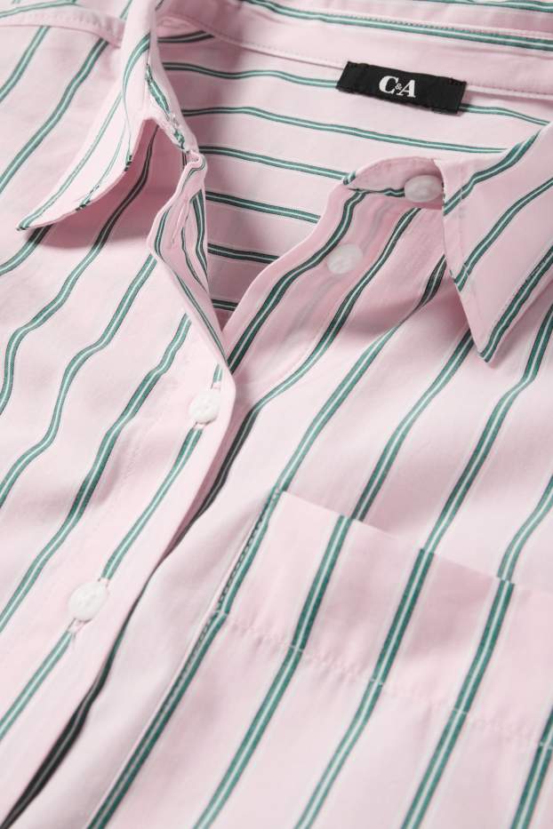 Damen - Bluse - gestreift - rosa