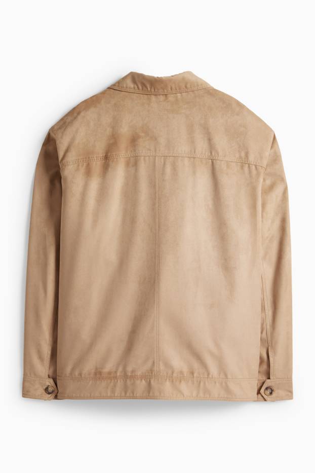 Hommes - Veste - faux suède - marron clair