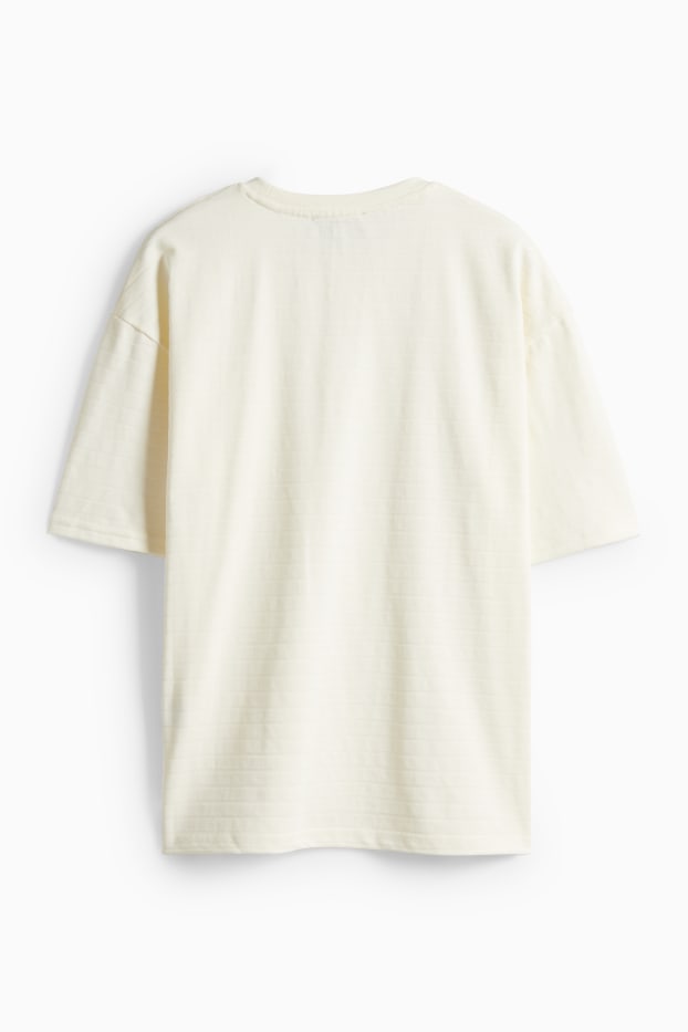 Děti - chlapci - Tričko s krátkým rukávem - pruhované - strukturované - krémově bílá