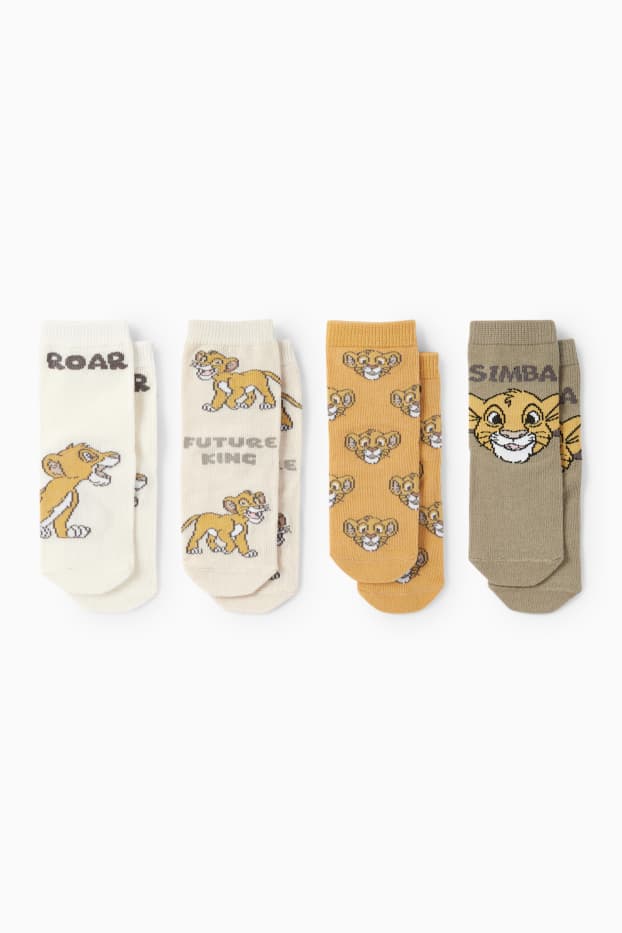 Unisex - Multipack 4er - Der König der Löwen - Baby-Socken mit Motiv - khaki