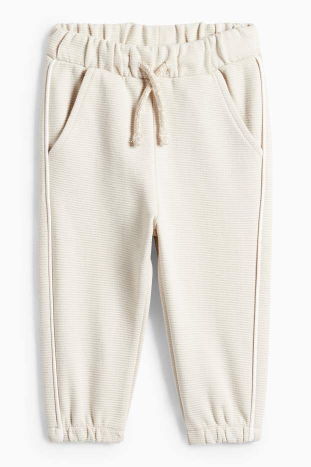 Bébés garçons - Dino - tenue pour bébé - finition côtelée - 2 pièces - beige