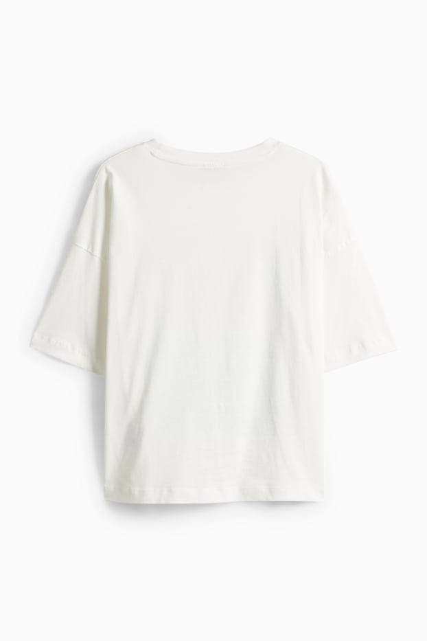 Dames - T-shirt - regular fit - glanseffect - wit